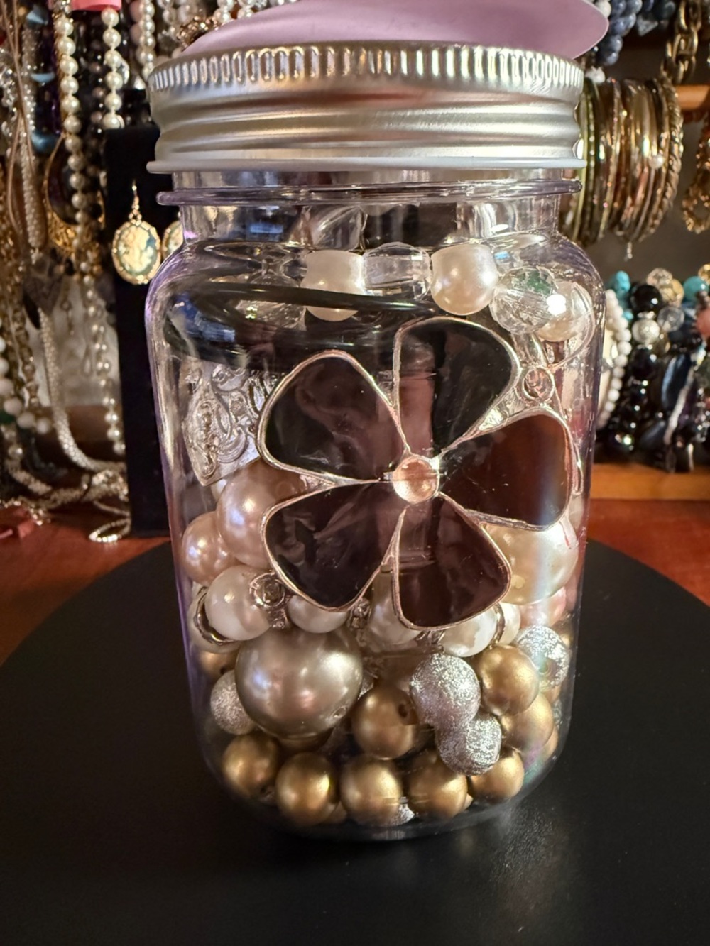 Mystery Jar Jewelry Upcycling Lot – Big Beads, Faux Pearls, Enamel Pendants